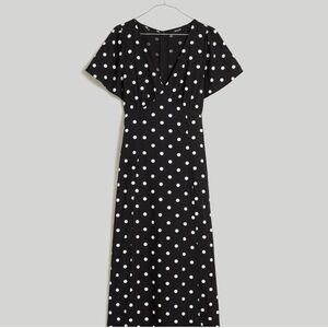 Madewell Black and White Polka Dot Midi Dress Size 10